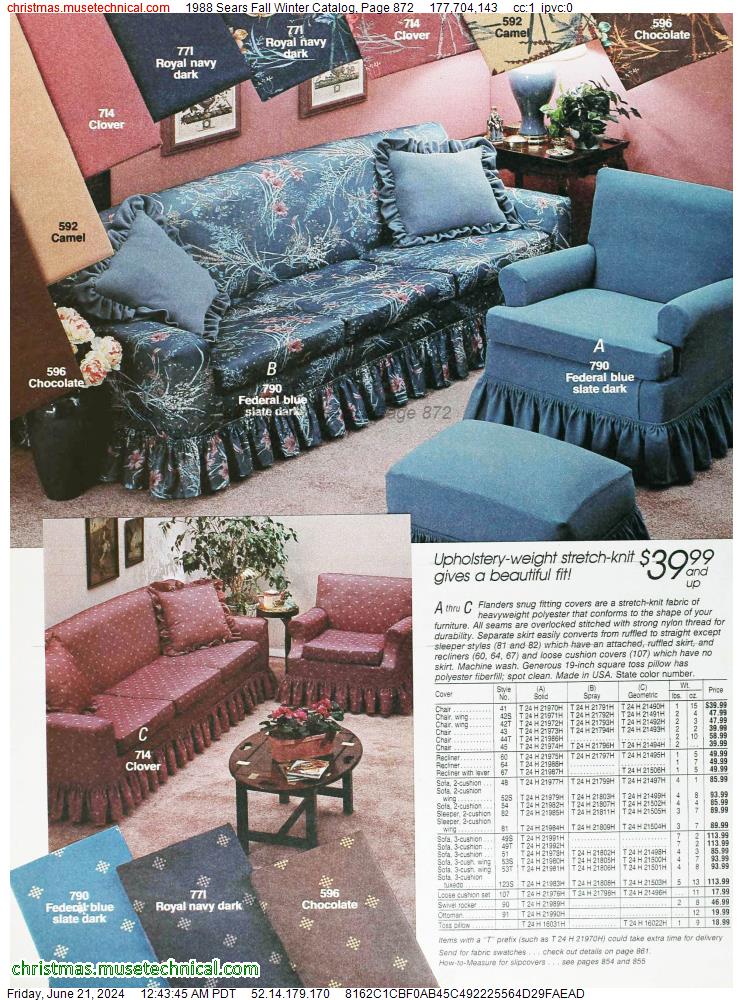 1988 Sears Fall Winter Catalog, Page 872