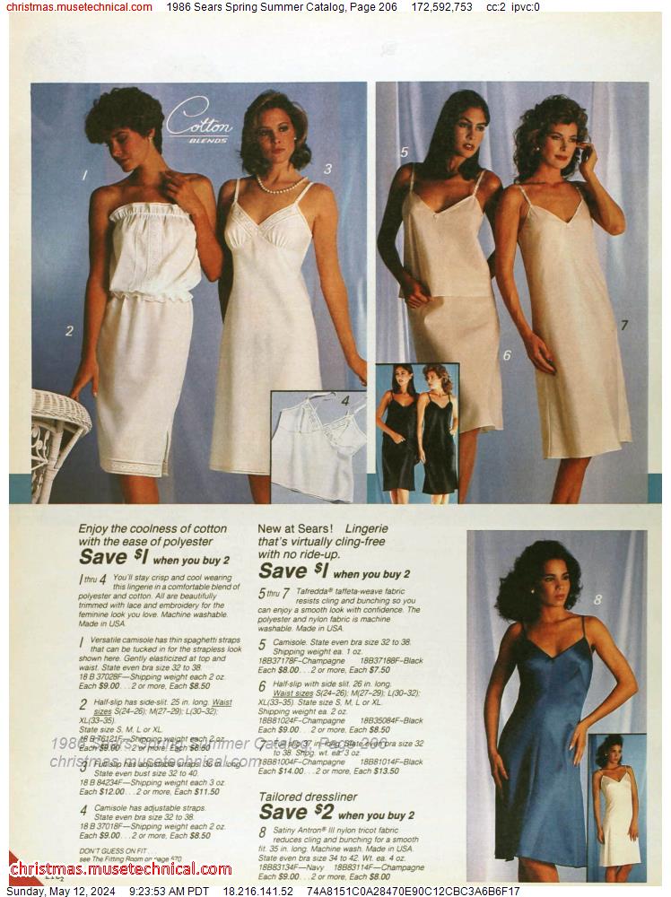 1986 Sears Spring Summer Catalog, Page 206