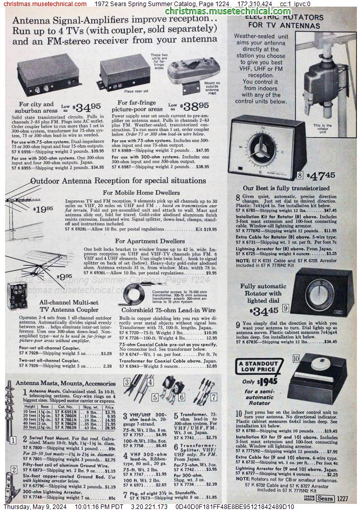 1972 Sears Spring Summer Catalog, Page 1224