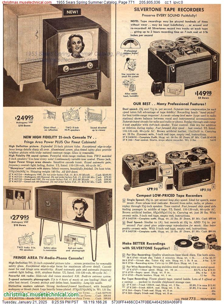 1955 Sears Spring Summer Catalog, Page 771