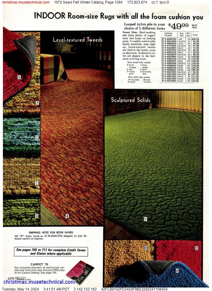 1972 Sears Fall Winter Catalog, Page 1384
