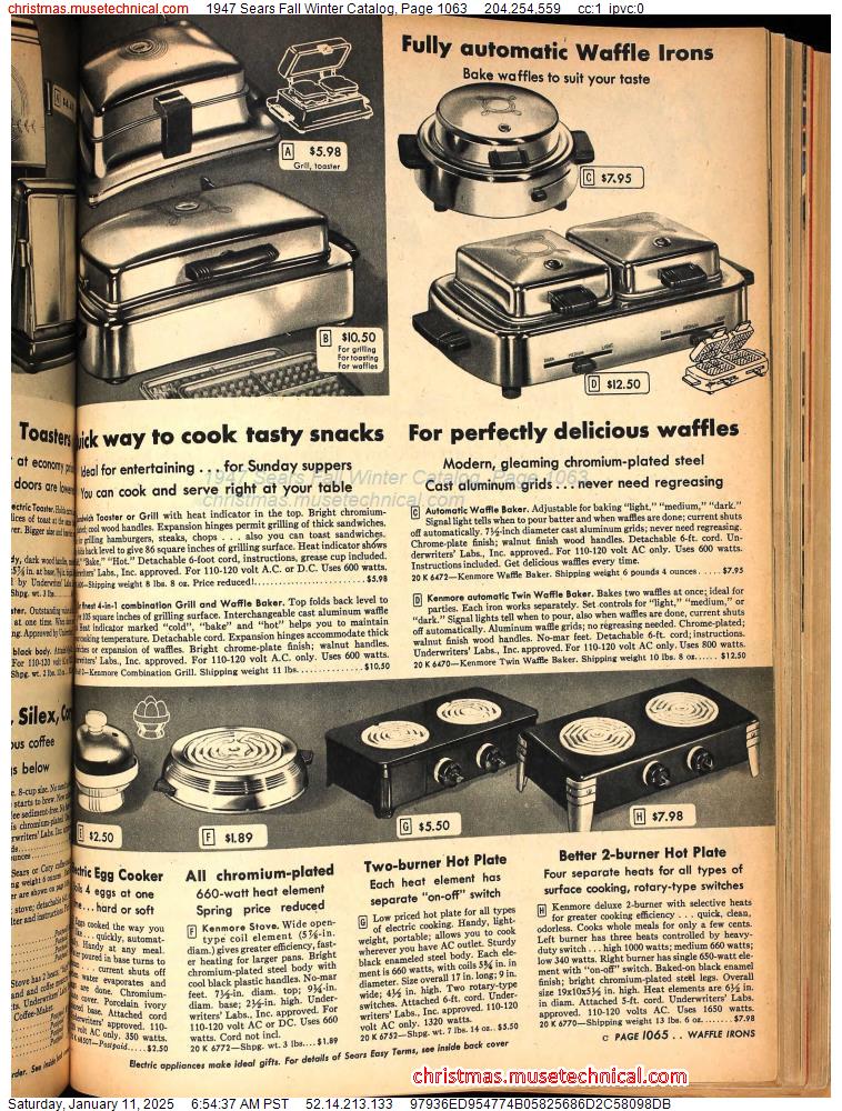 1947 Sears Fall Winter Catalog, Page 1063