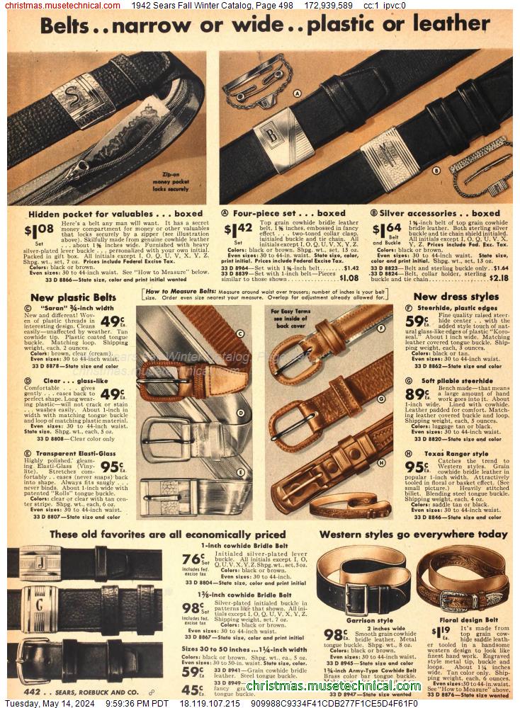 1942 Sears Fall Winter Catalog, Page 498