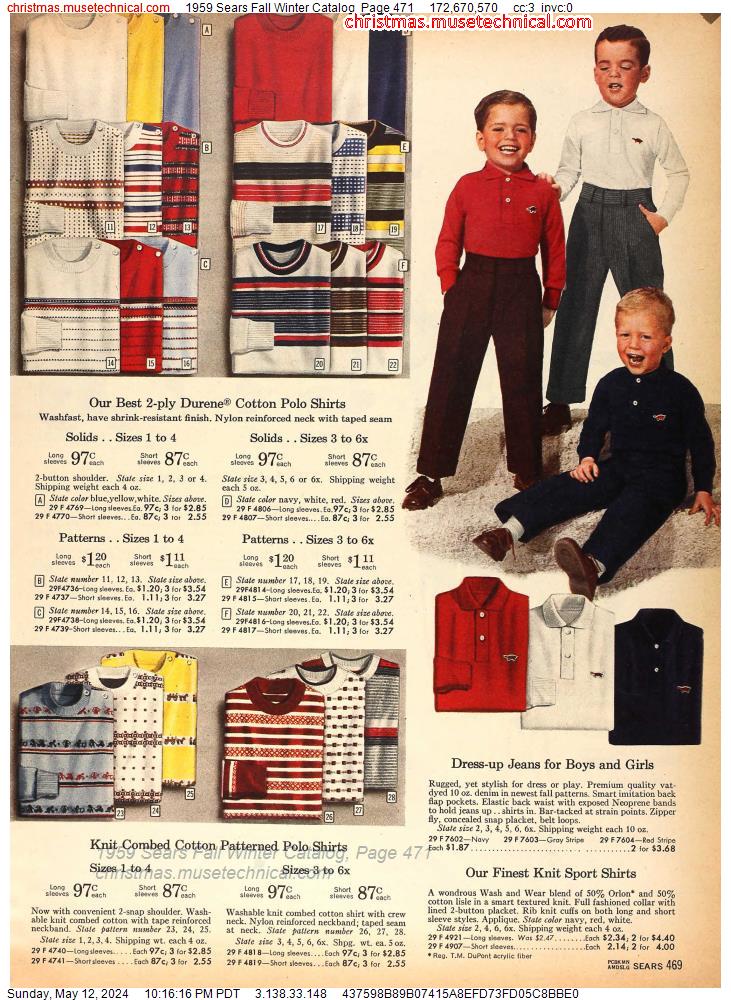 1959 Sears Fall Winter Catalog, Page 471