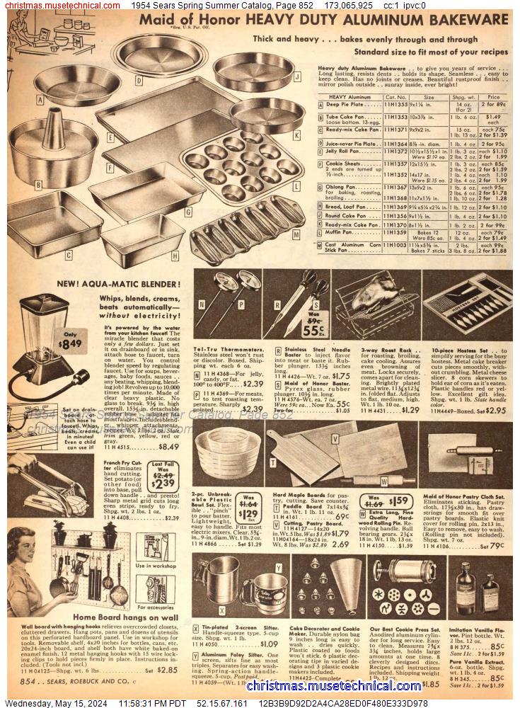1954 Sears Spring Summer Catalog, Page 852