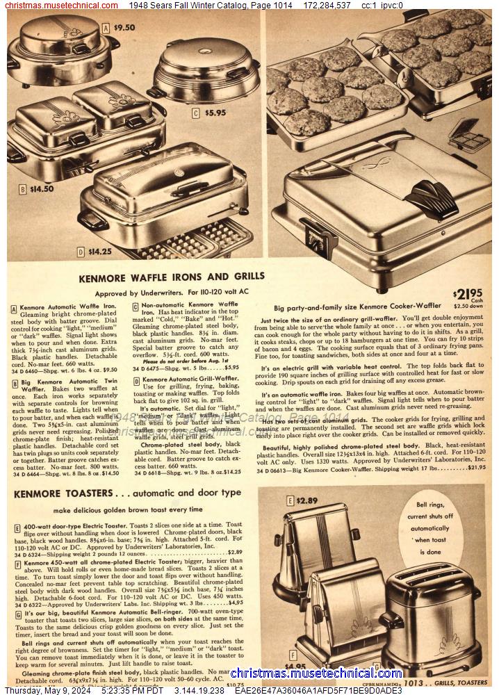 1948 Sears Fall Winter Catalog, Page 1014