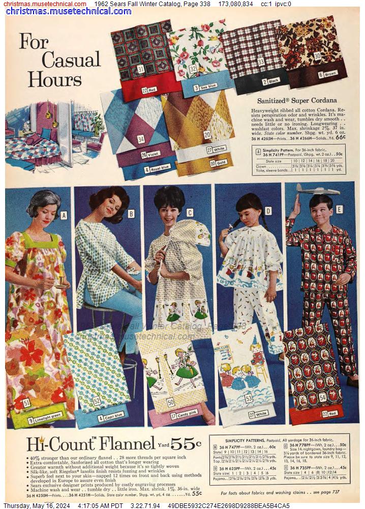 1962 Sears Fall Winter Catalog, Page 338
