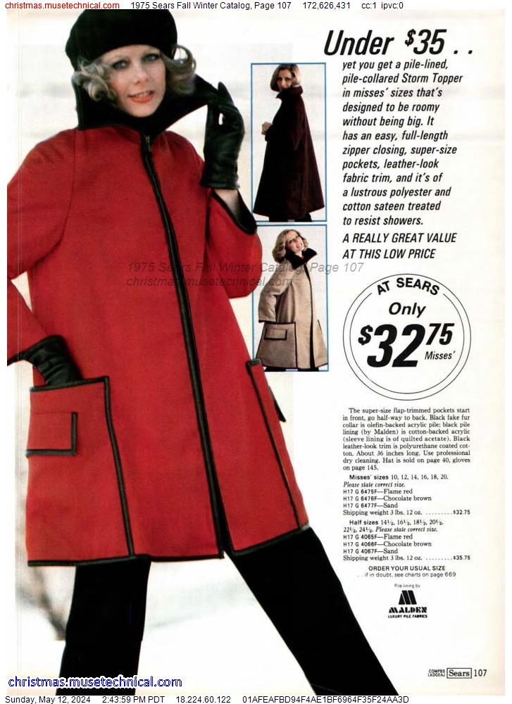 1975 Sears Fall Winter Catalog, Page 107