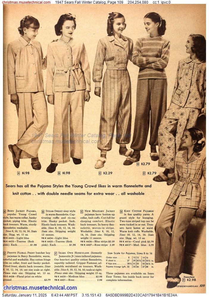 1947 Sears Fall Winter Catalog, Page 109