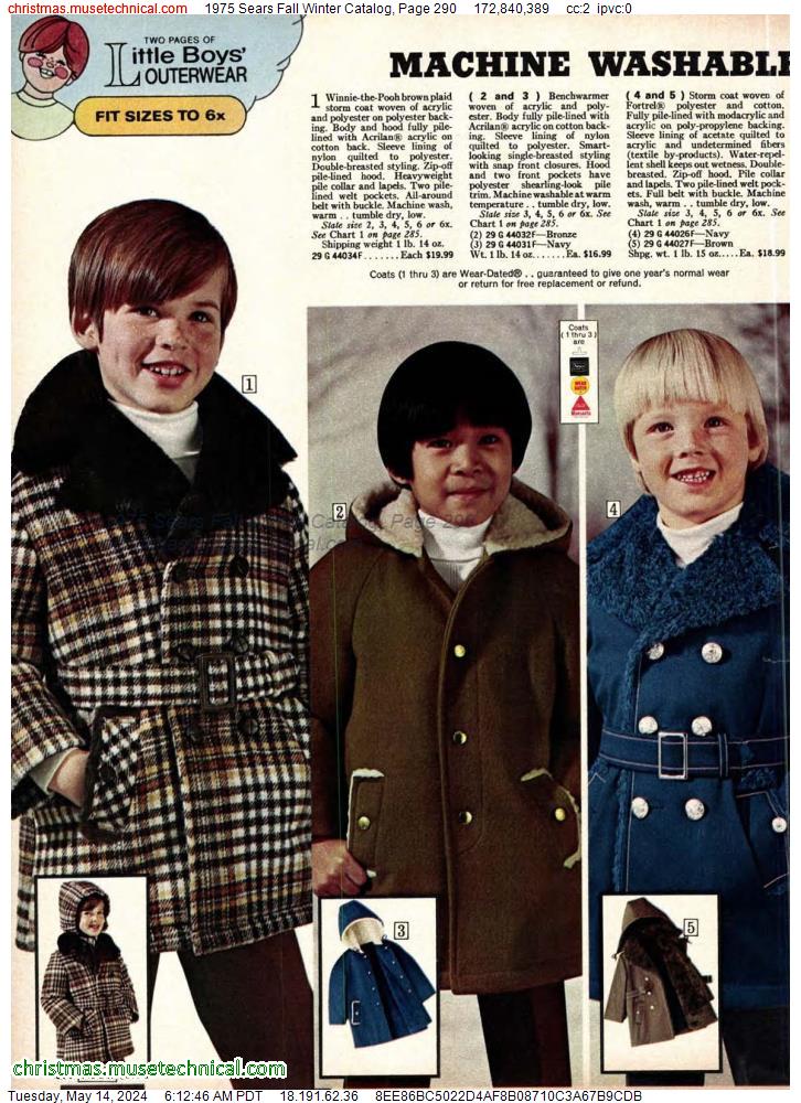 1975 Sears Fall Winter Catalog, Page 290