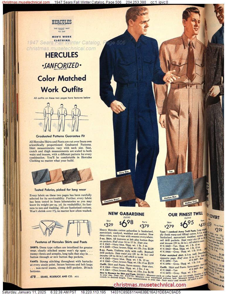 1947 Sears Fall Winter Catalog, Page 506