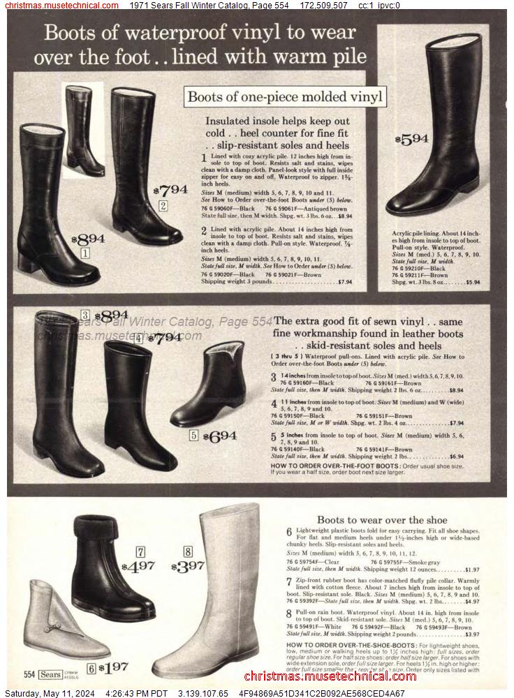 1971 Sears Fall Winter Catalog, Page 554