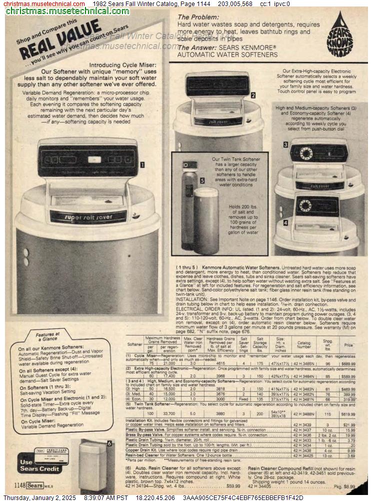 1982 Sears Fall Winter Catalog, Page 1144