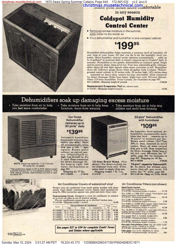 1975 Sears Spring Summer Catalog, Page 940