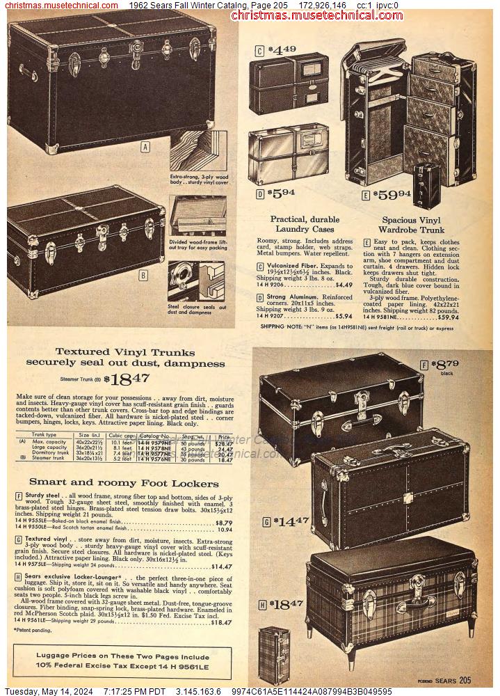 1962 Sears Fall Winter Catalog, Page 205