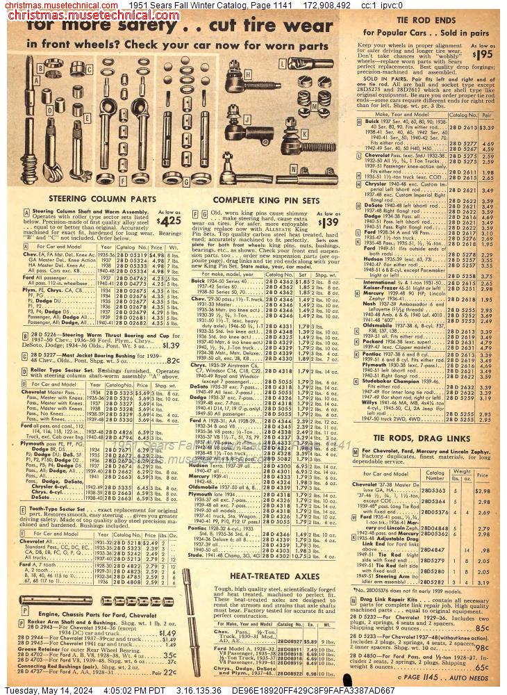 1951 Sears Fall Winter Catalog, Page 1141