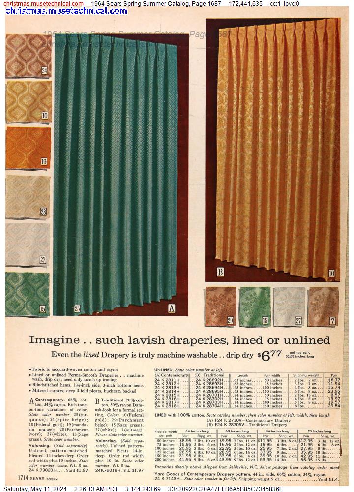 1964 Sears Spring Summer Catalog, Page 1687