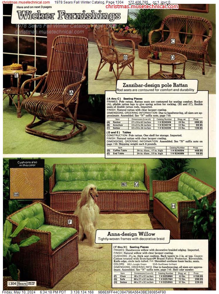1978 Sears Fall Winter Catalog, Page 1304