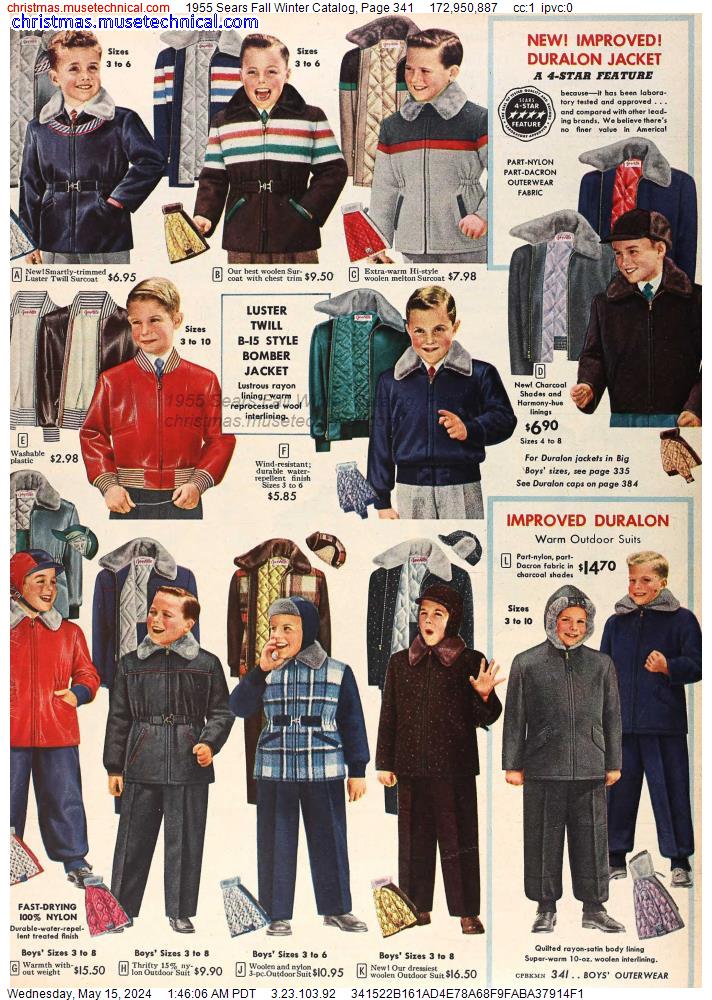 1955 Sears Fall Winter Catalog, Page 341