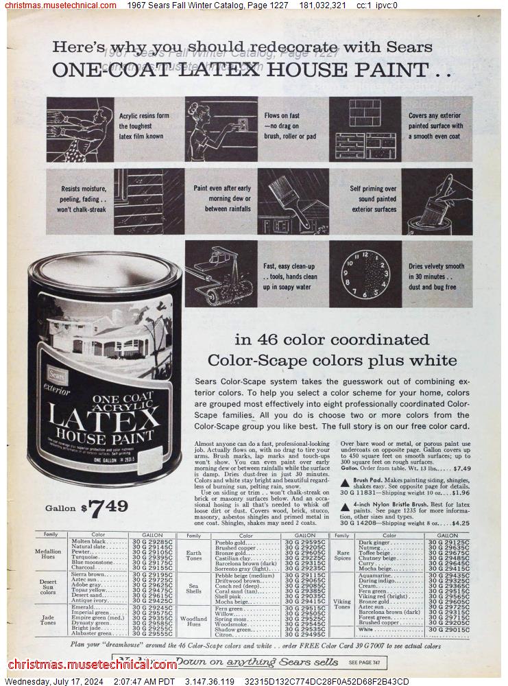 1967 Sears Fall Winter Catalog, Page 1227