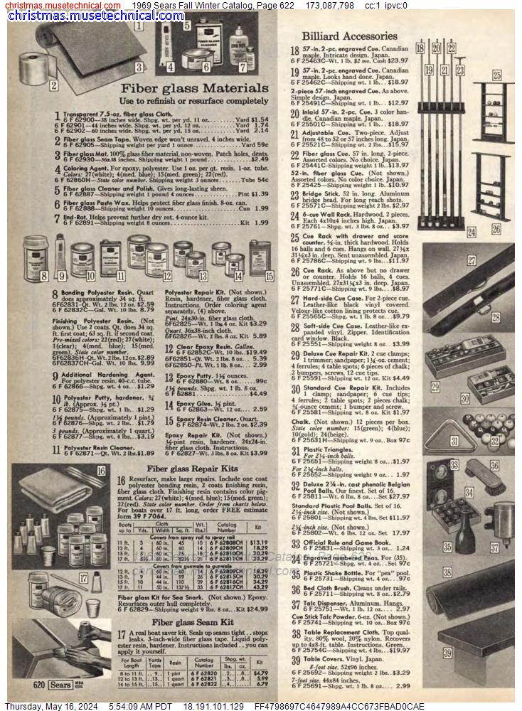 1969 Sears Fall Winter Catalog, Page 622