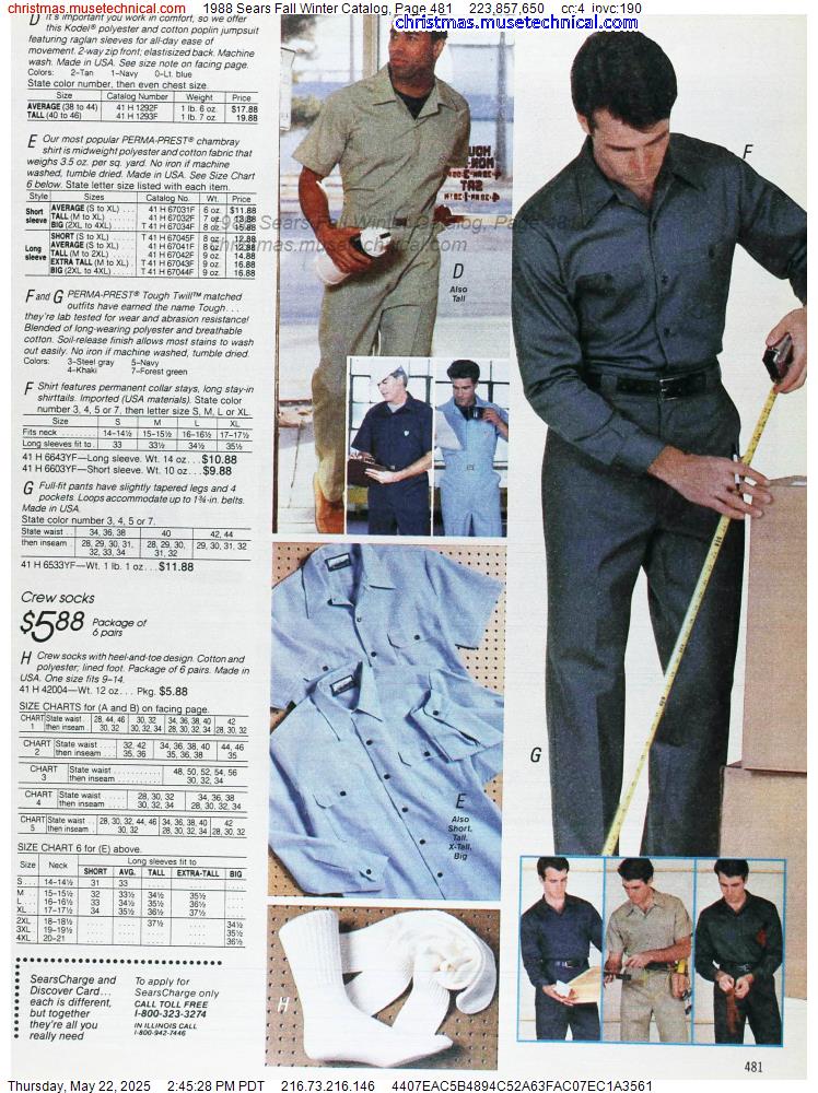 1988 Sears Fall Winter Catalog, Page 481