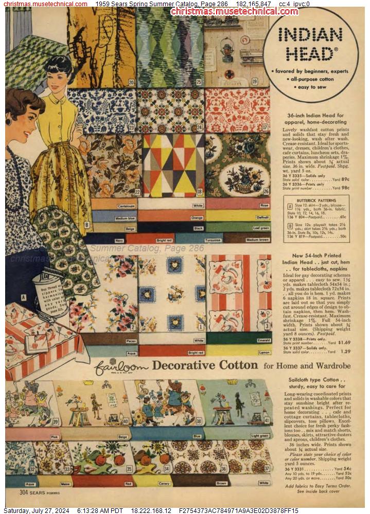 1959 Sears Spring Summer Catalog, Page 286