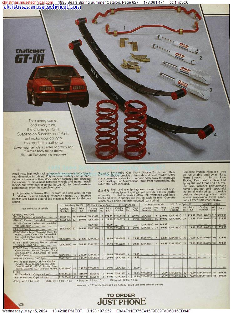1985 Sears Spring Summer Catalog, Page 627