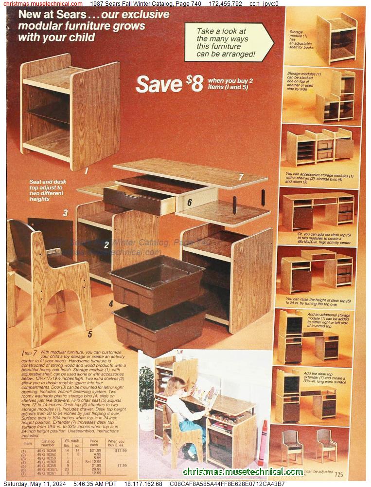 1987 Sears Fall Winter Catalog, Page 740