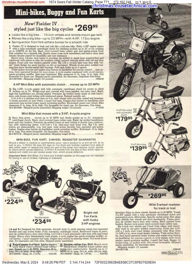 1974 Sears Fall Winter Catalog, Page 771