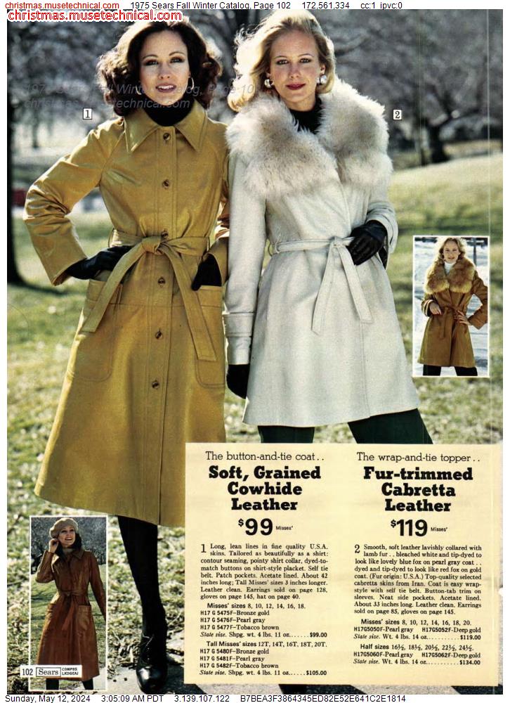 1975 Sears Fall Winter Catalog, Page 102