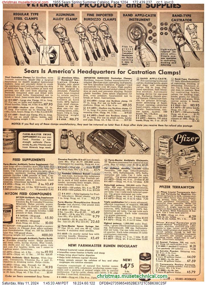 1955 Sears Spring Summer Catalog, Page 1204