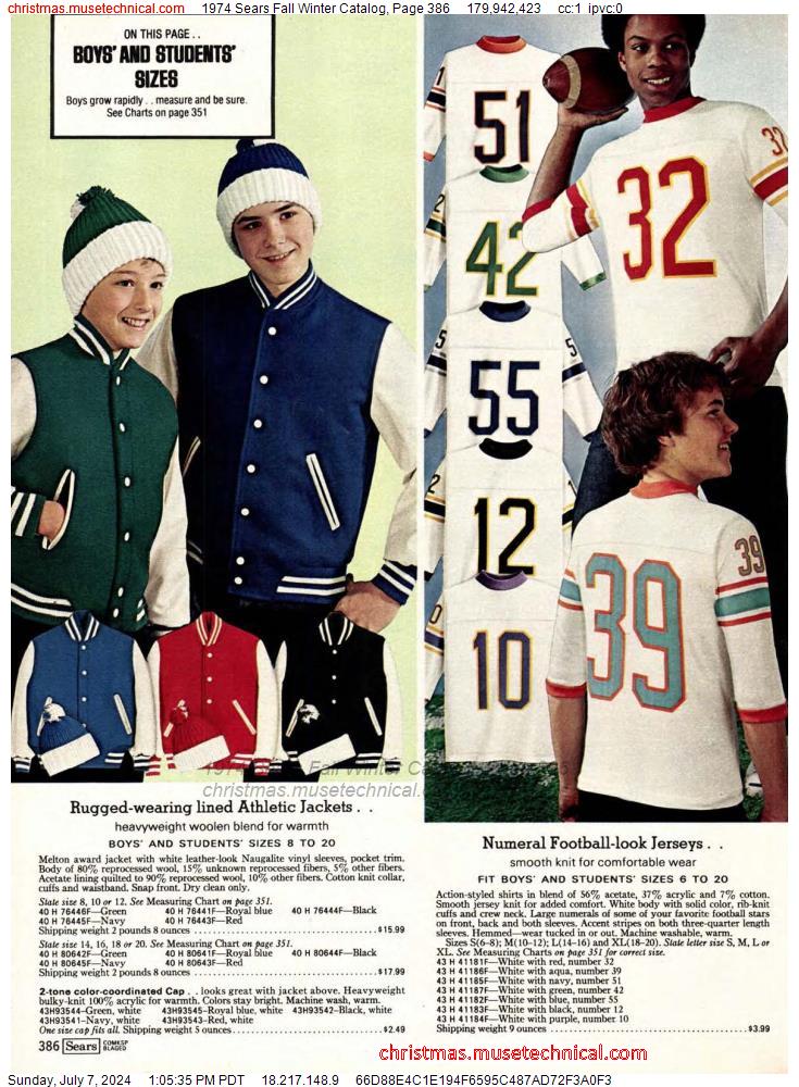 1974 Sears Fall Winter Catalog, Page 386