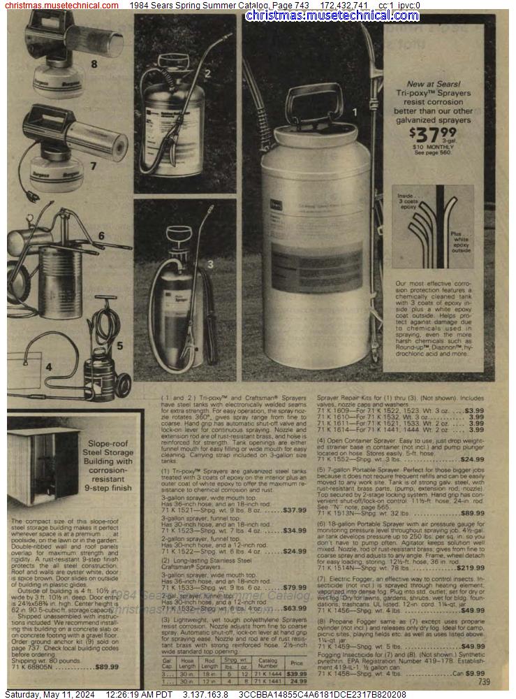 1984 Sears Spring Summer Catalog, Page 743
