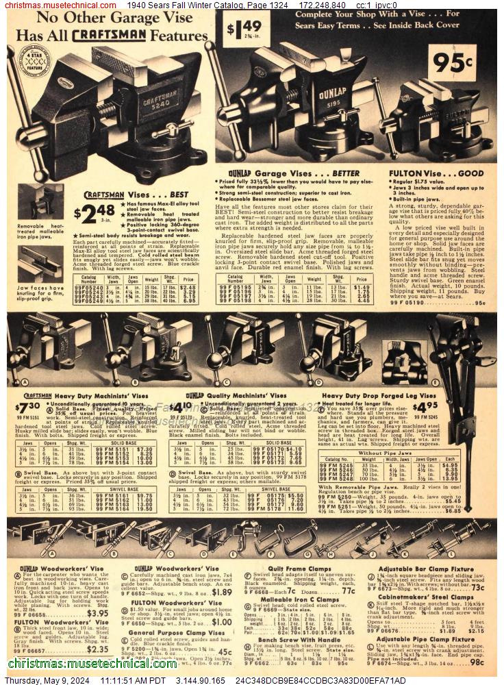 1940 Sears Fall Winter Catalog, Page 1324