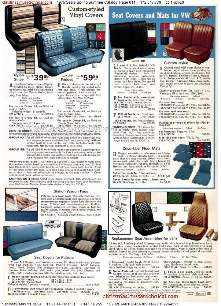 1975 Sears Spring Summer Catalog, Page 611