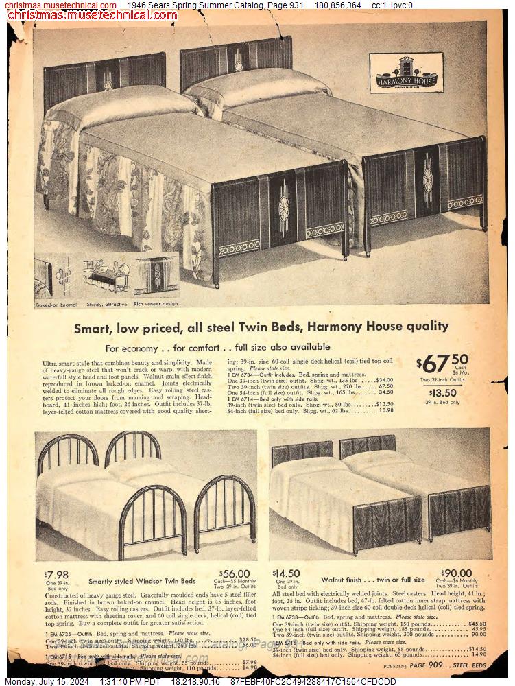 1946 Sears Spring Summer Catalog, Page 931