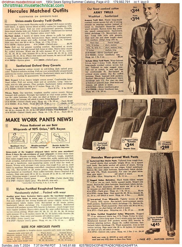 1954 Sears Spring Summer Catalog, Page 413