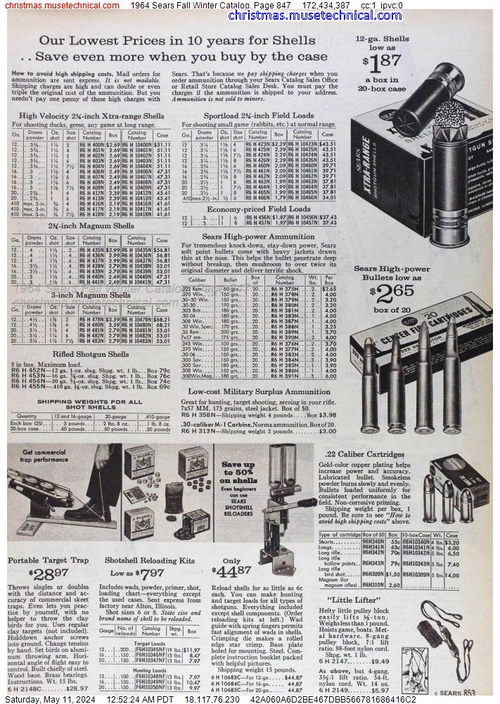 1964 Sears Fall Winter Catalog, Page 847