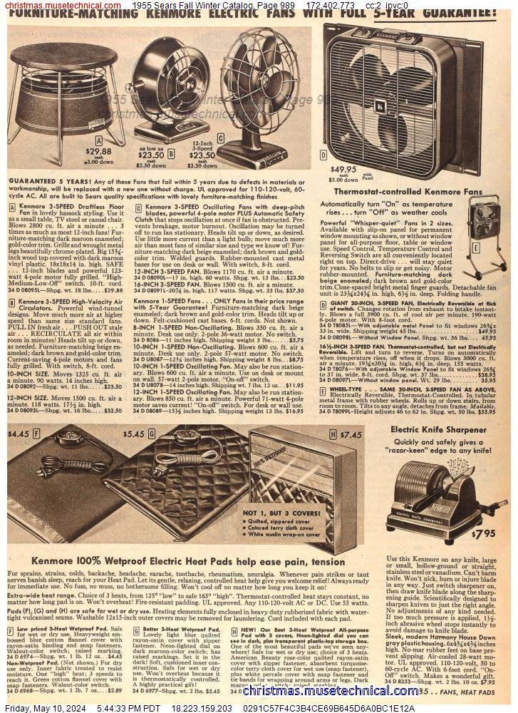 1955 Sears Fall Winter Catalog, Page 989