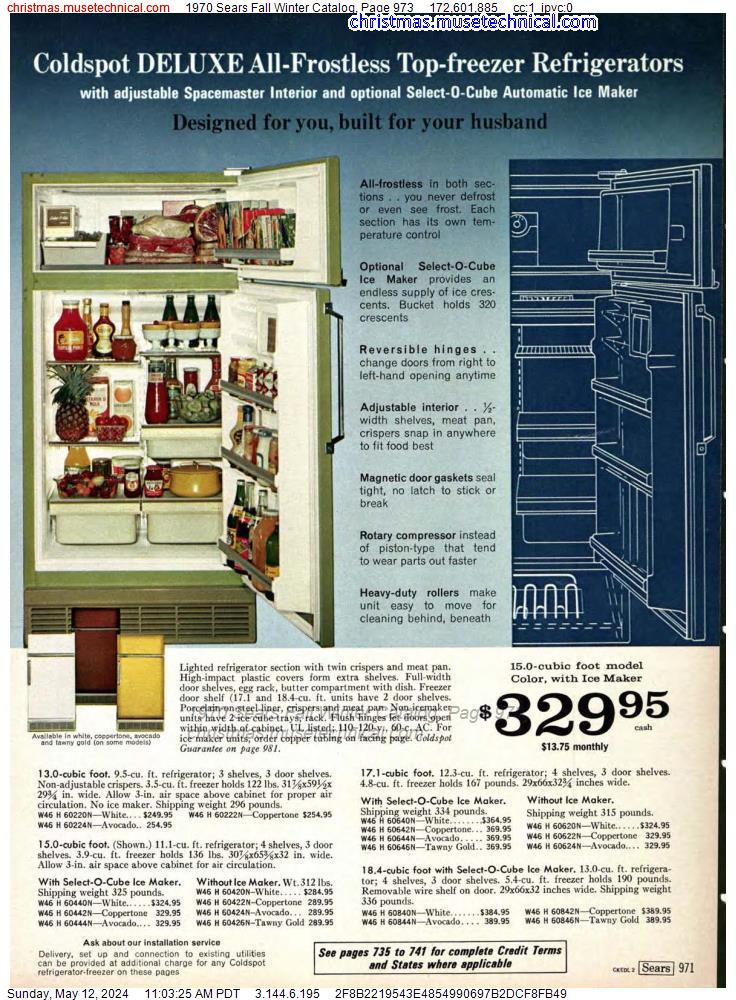 1970 Sears Fall Winter Catalog, Page 973
