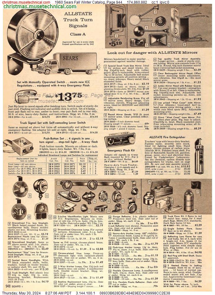1960 Sears Fall Winter Catalog, Page 944