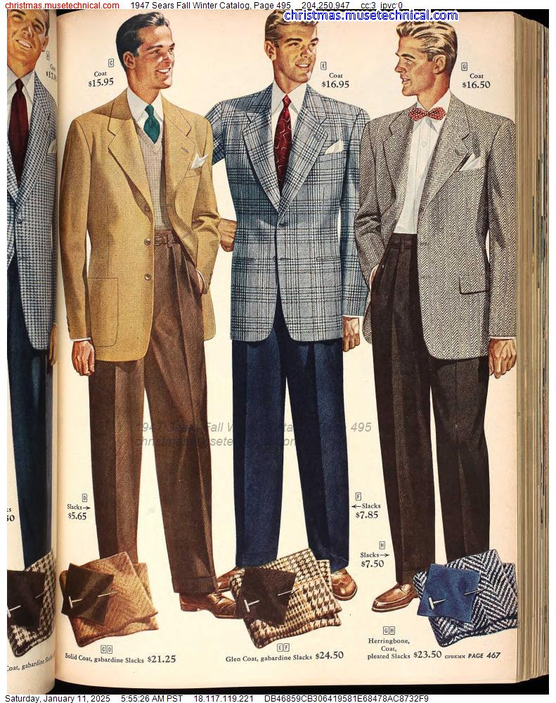 1947 Sears Fall Winter Catalog, Page 495