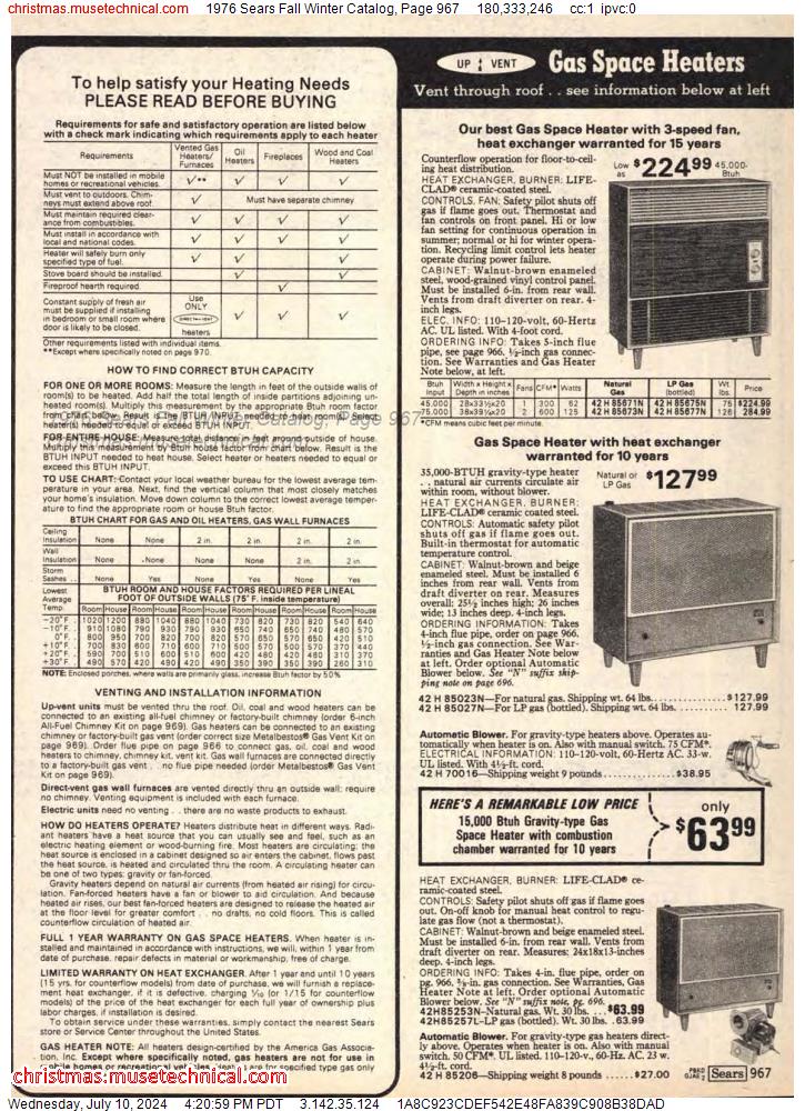1976 Sears Fall Winter Catalog, Page 967