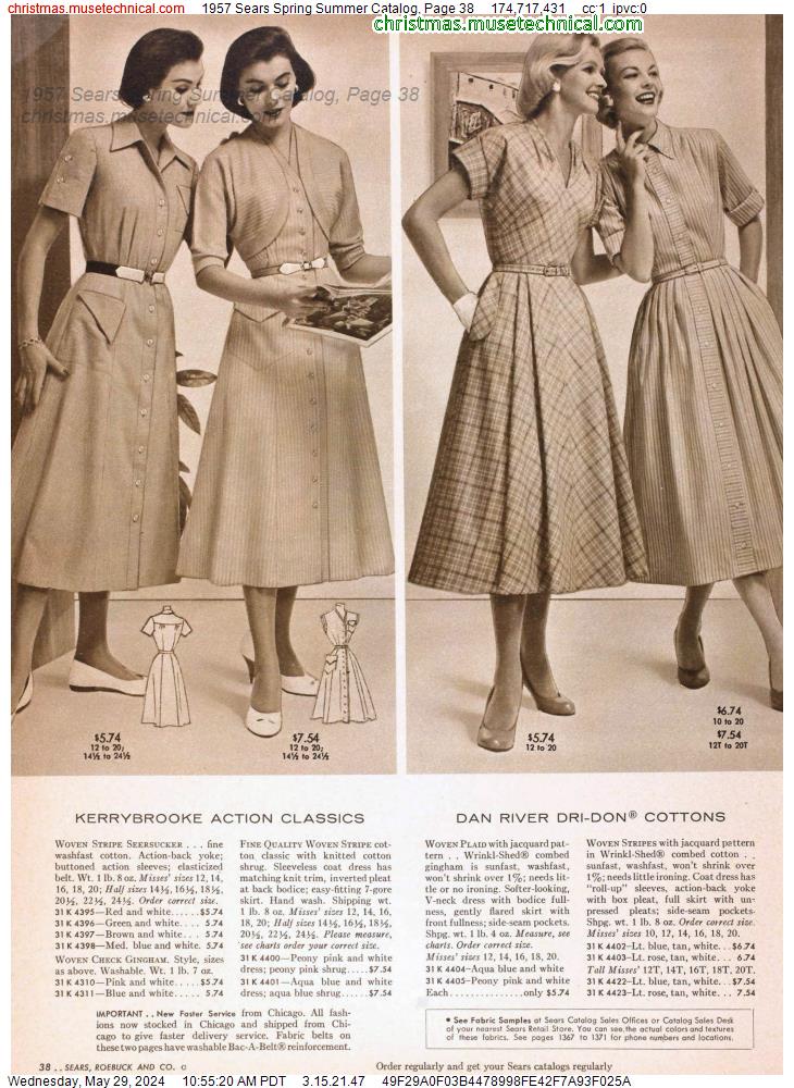 1957 Sears Spring Summer Catalog, Page 38