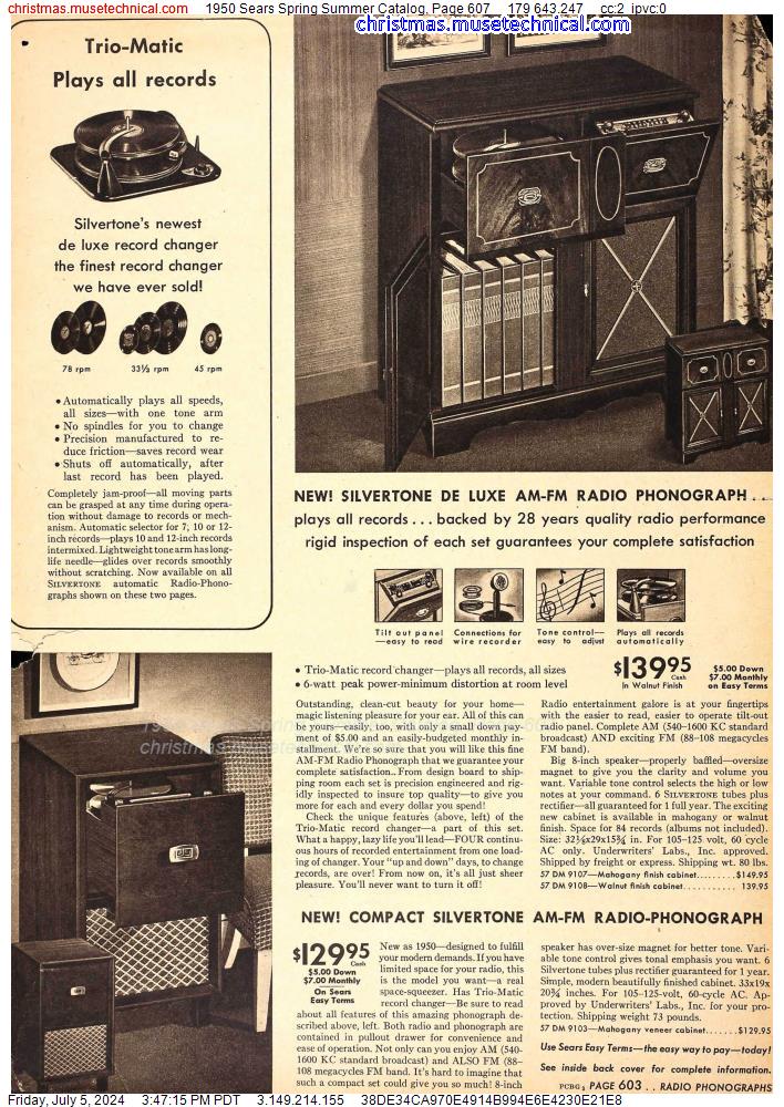 1950 Sears Spring Summer Catalog, Page 607