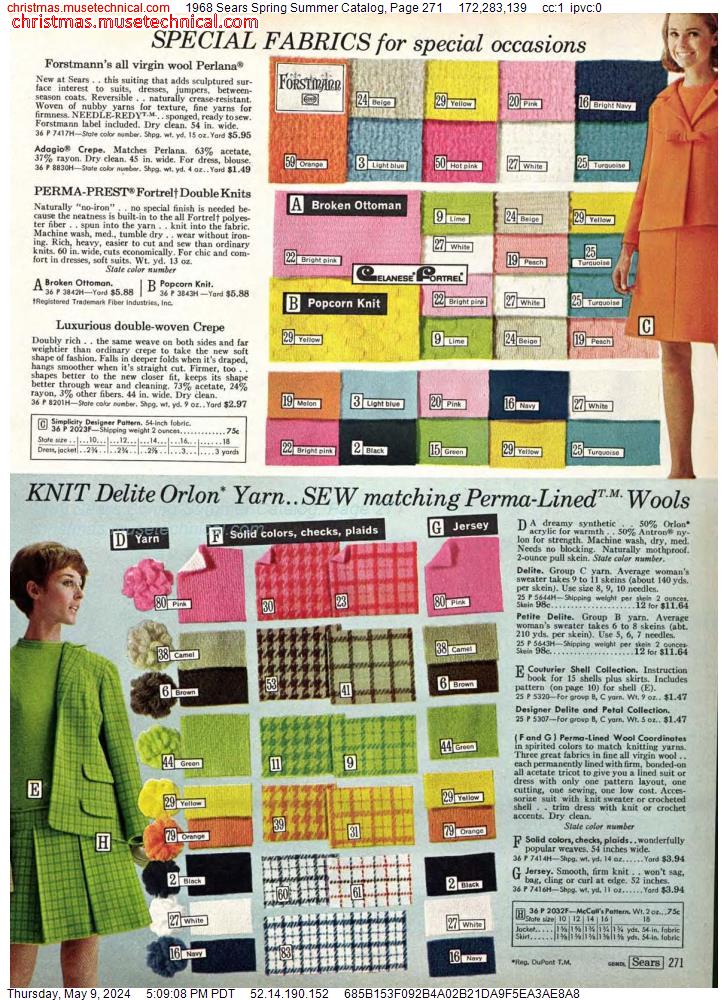 1968 Sears Spring Summer Catalog, Page 271