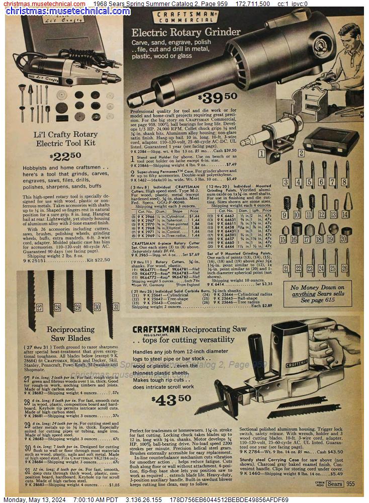 1968 Sears Spring Summer Catalog 2, Page 959