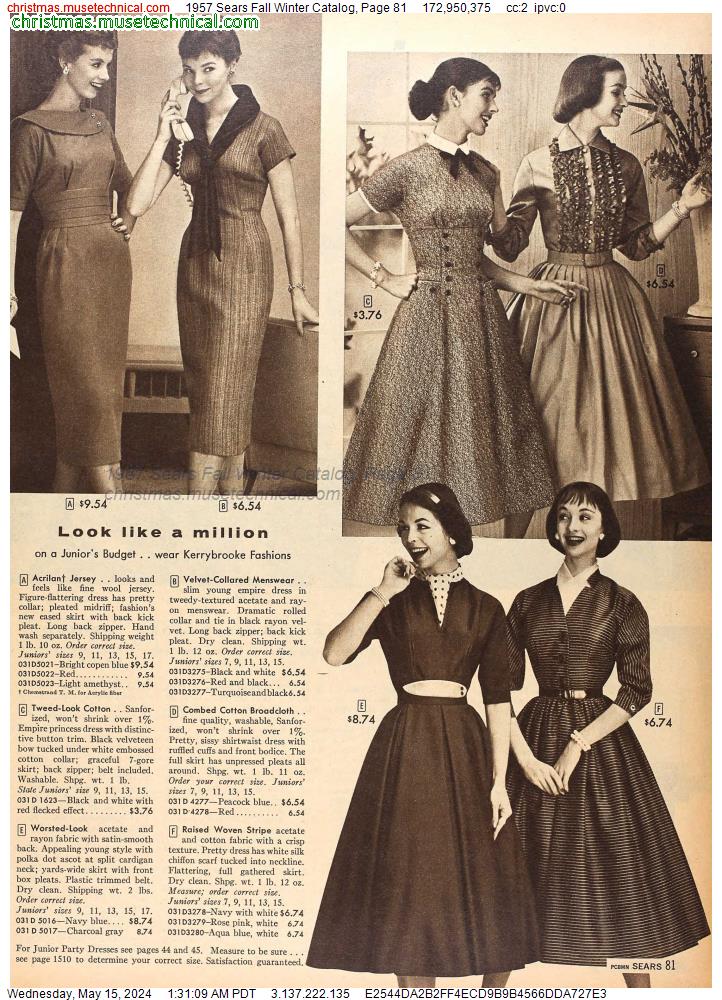 1957 Sears Fall Winter Catalog, Page 81
