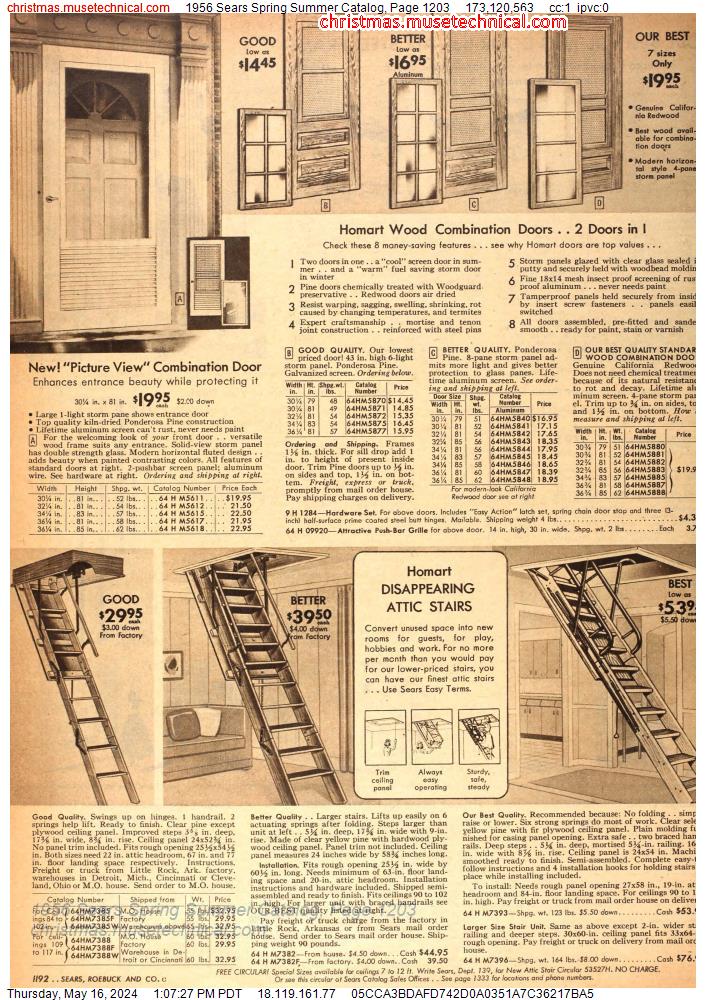 1956 Sears Spring Summer Catalog, Page 1203
